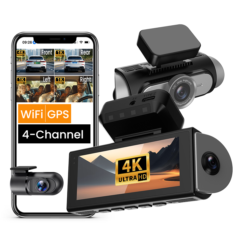 Panoramic Dash Cam 360 - 2026 WiFi GPS Car DVR Cam