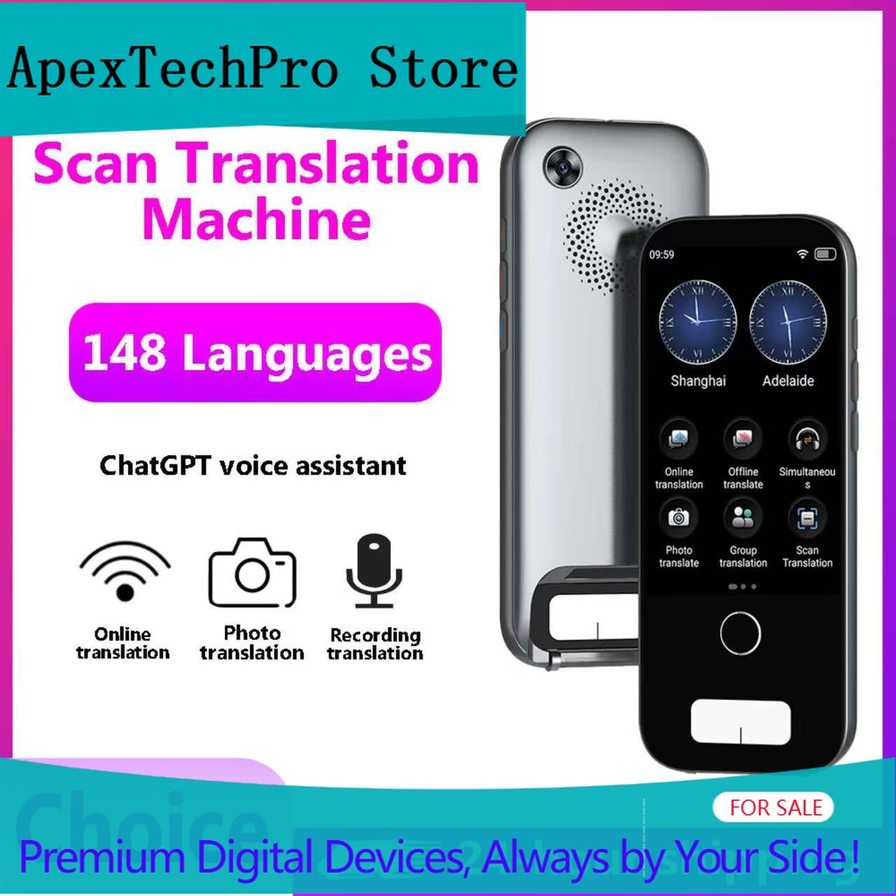 Portable Translator Device - ApexTPScan Translation Machine DeepSeek ChatGPT Language