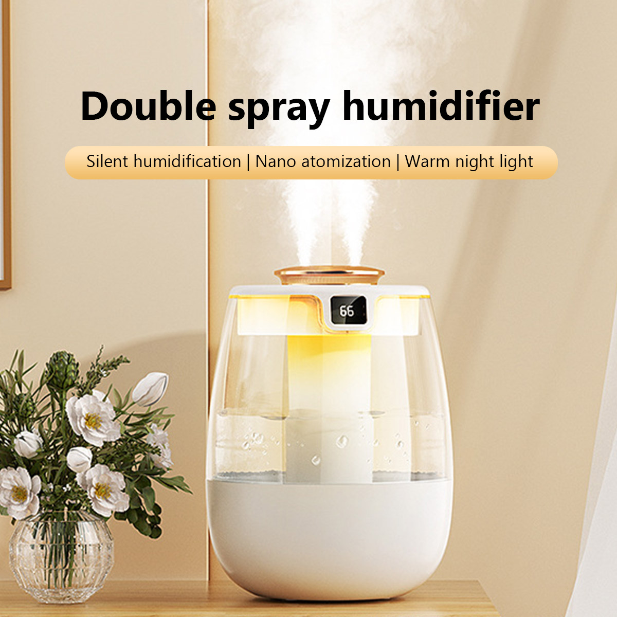 Electronics Gadgets For Home - 1.3L Air Humidifier Double Spray Port