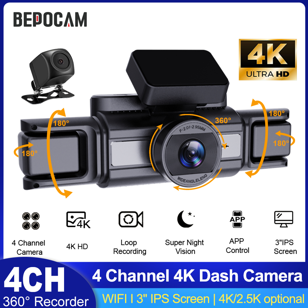 BEPOCAM 4CH 4K Dash Camera for - огляд і ціна Panoramic Dash Cam 360