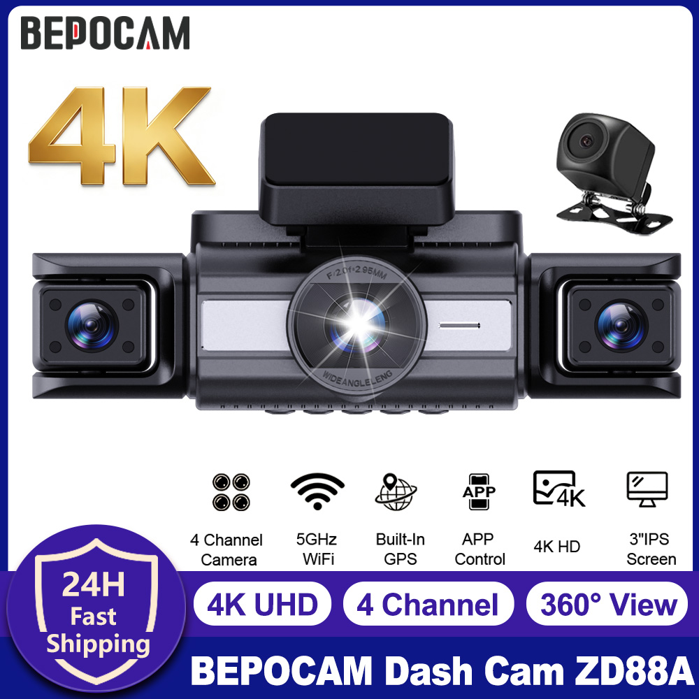 BEPOCAM 4 Channel Dash Cam 4K  - огляд і ціна Panoramic Dash Cam 360