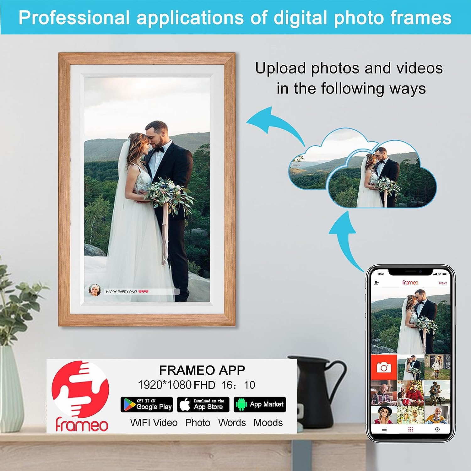 32GB Smart Large Touch Screen  - огляд і ціна Digital Photo Frame Wifi
