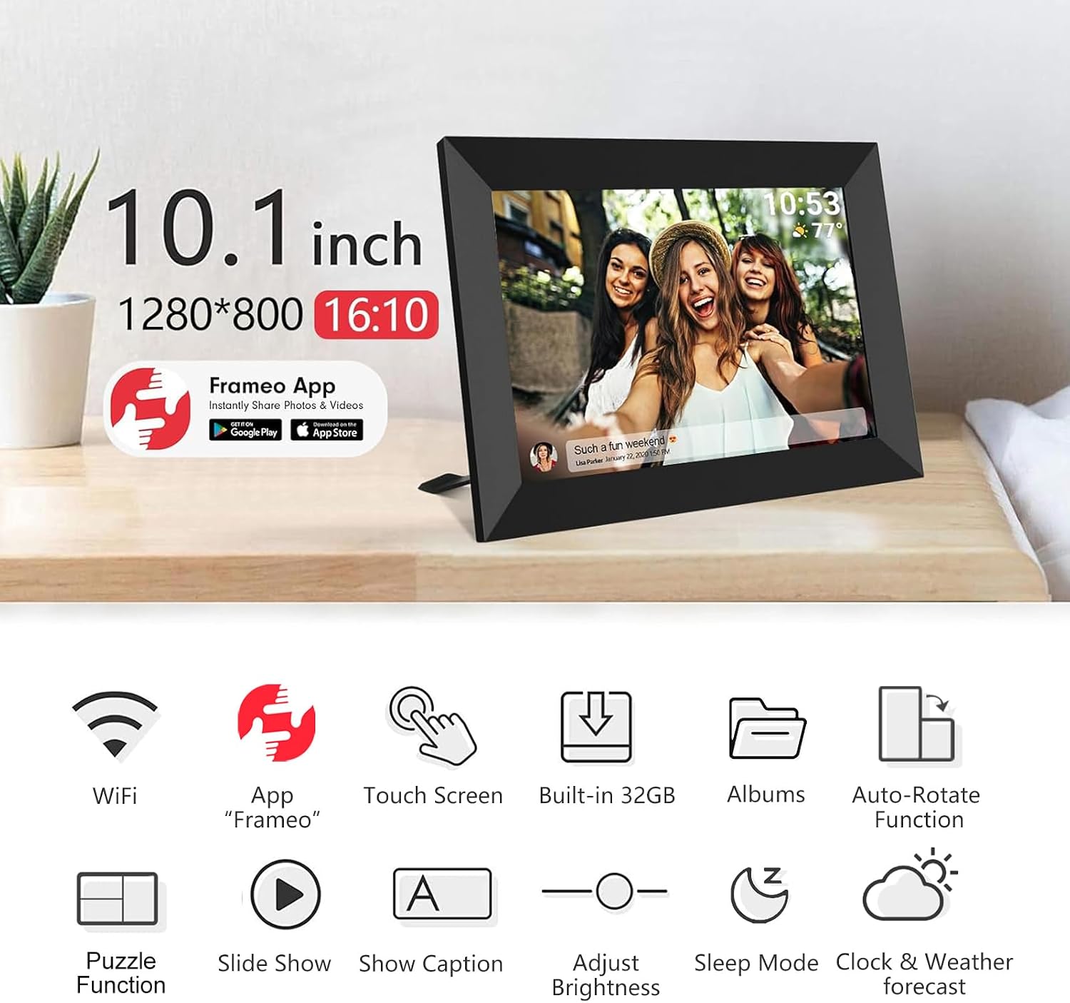 10 1 Inch 32GB Smart WiFi Digi - огляд і ціна Digital Photo Frame Wifi