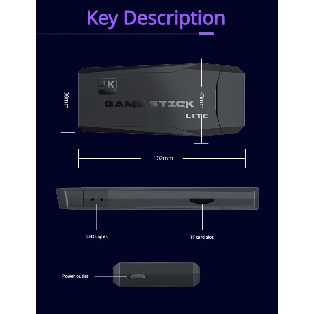Portable 4K Retro Game Stick C - огляд і ціна Retro Game Controller Usb
