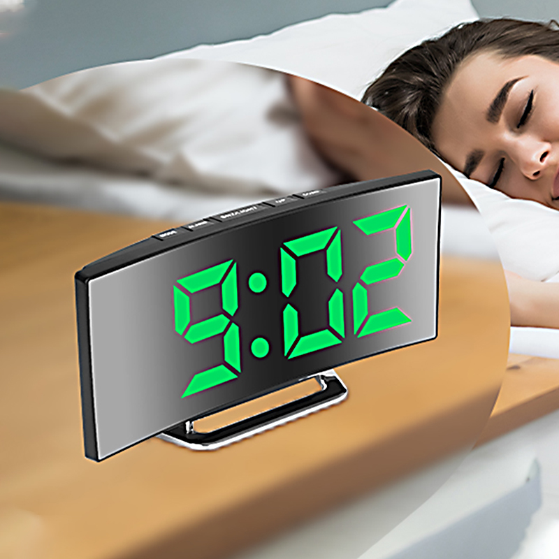 LED Digital Alarm Clock Curved - огляд і ціна Electronics Gadgets For Home