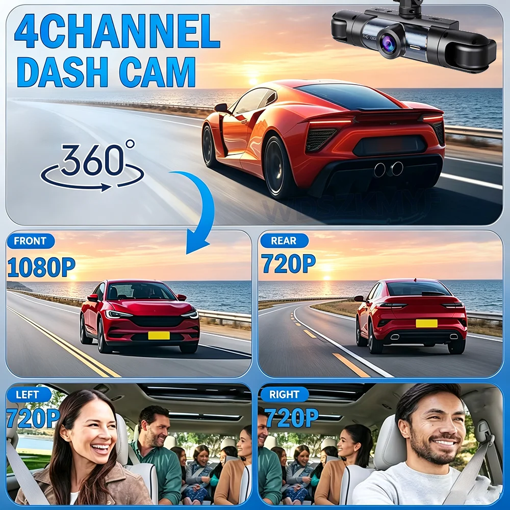 HD 1080P 3/4H 360° Panoramic D - огляд і ціна Panoramic Dash Cam 360